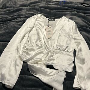 NWT Zara Tie Front Blouse